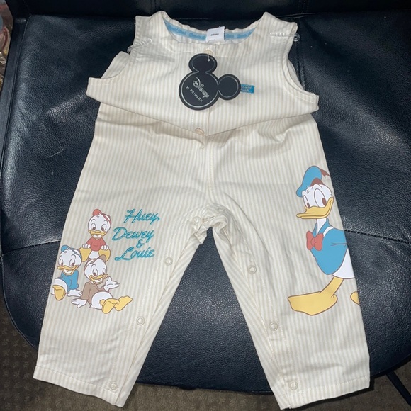 NWT Disney Donald Duck overalls light weight perfect for summer size 12-18 m - Picture 1 of 4